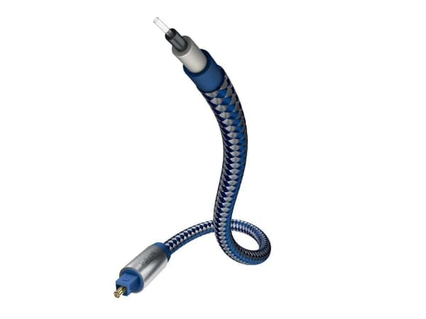 in-akustik Premium Optical Cable - Digital audiokabel (optisk) - TOSLINK hann til TOSLINK hann - 3 m - blå, sølv