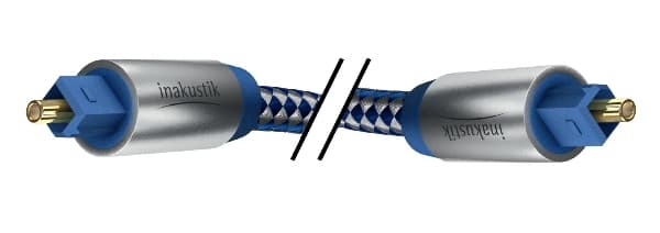 in-akustik Premium Optical Cable - Digital audiokabel (optisk) - TOSLINK hann til TOSLINK hann - 3 m - blå, sølv
