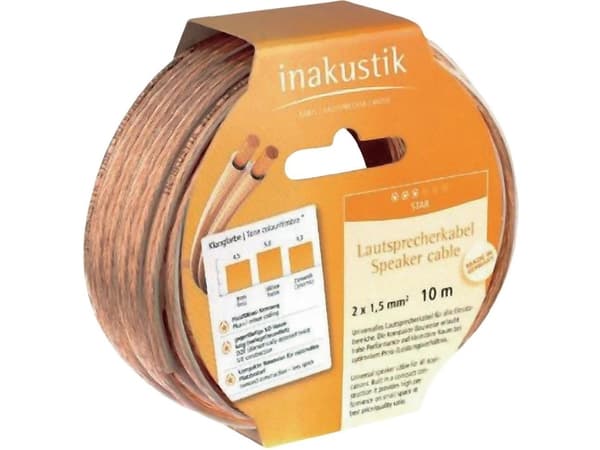 in-akustik Star LS - Høyttalerkabel i stort parti - 1.5 mm² - 10 m - gjennomsiktig