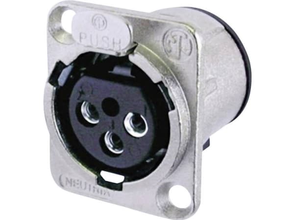 Neutrik NC3FD-V XLR-stik Flangetilslutning, kontakter lige Poltal: 3 Sølv 1 stk