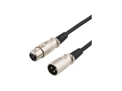 DELTACO - Ljudförlängningskabel - XLR3 hona till XLR3 hane - 1 m - svart