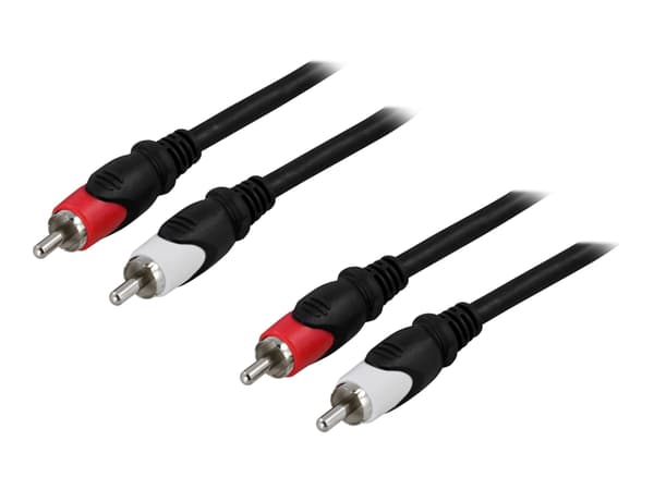 DELTACO - Ljudkabel - RCA hane till RCA hane - 3 m