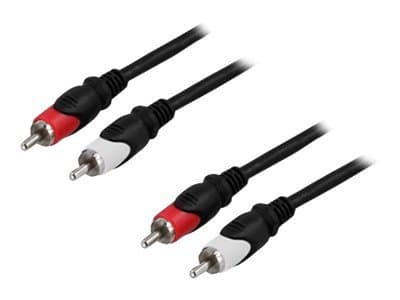 DELTACO MM-109 - Lydkabel - RCA x 2 hann til RCA x 2 hann - 1 m