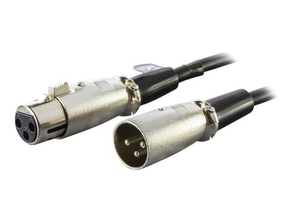 DELTACO - Ljudförlängningskabel - XLR3 hona till XLR3 hane - 5 m - svart
