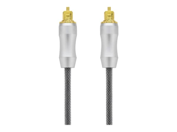 DELTACO Prime TOTO-11-K - Digital audiokabel (optisk) - TOSLINK hann til TOSLINK hann - 1 m - fiberoptisk - grå
