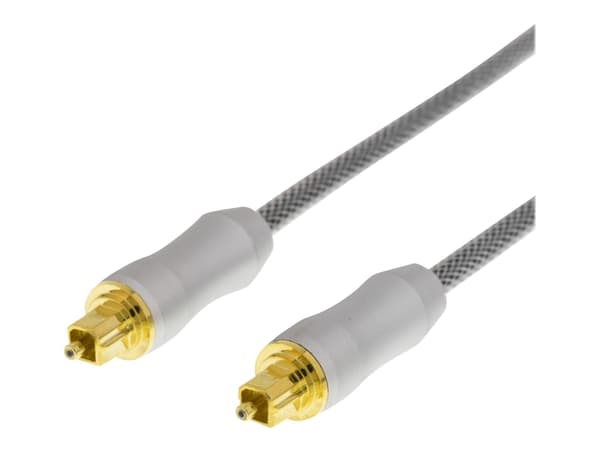 DELTACO Prime TOTO-11-K - Digital audiokabel (optisk) - TOSLINK hann til TOSLINK hann - 1 m - fiberoptisk - grå