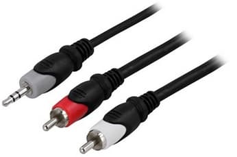 DELTACO - Lydkabel - mini-phone stereo 3.5 mm hann til RCA hann - 20 m