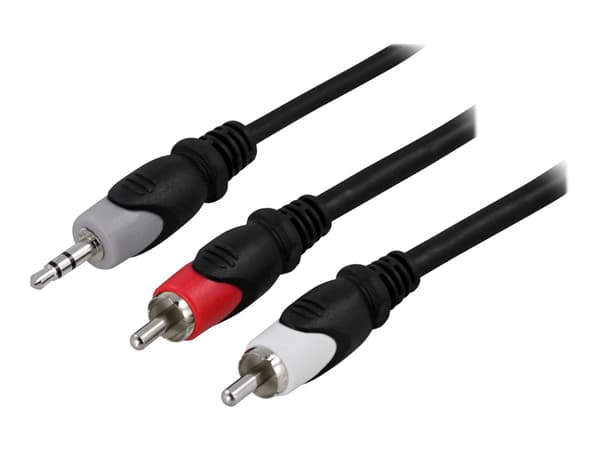 DELTACO - Lydkabel - mini-phone stereo 3.5 mm hann til RCA hann - 20 m