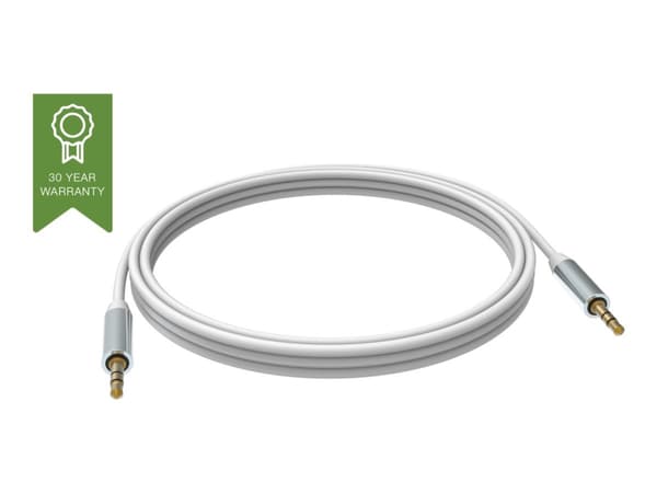 VISION Techconnect - Ljudkabel - minijack hane till minijack hane - 10 m - dubbelt skärmad - vit