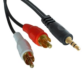 Lindy 35680, 3.5mm, Hankjønn, 2 x RCA, Hankjønn, 1 m, Sort