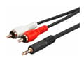 Miniatyrbild 1 av 5: MicroConnect - Ljudkabel - RCA hane till mini-phone stereo 3.5 mm hane - 3 m