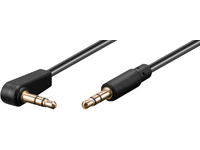 MicroConnect - Lydkabel - minitelefon stereo 3,5 mm hann vinklet til minitelefon stereo 3,5 mm hann - 1,5 m - skjermet