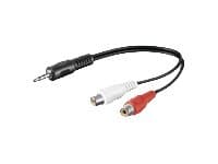 MicroConnect - Lyd adapteri - RCA x 2 hun til mini-phone stereo 3.5 mm han - 20 cm
