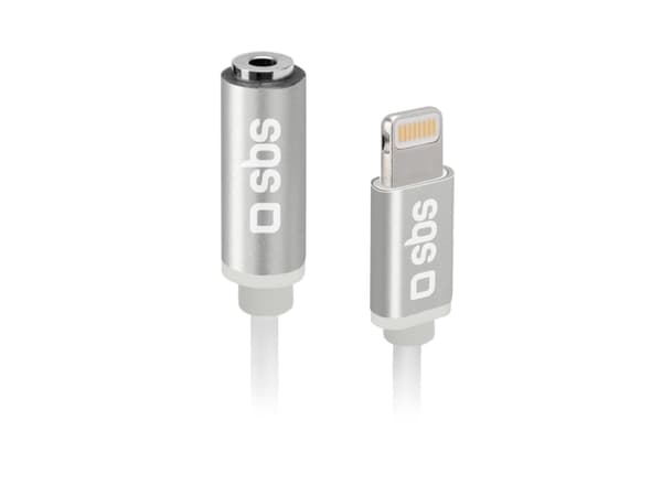 SBS TEADAPTJACKMFIW, 3.5mm, Hunstik, Lightning, Hanstik, 0,15 m, Hvid