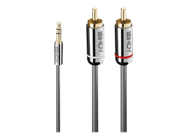 Lindy 35332 audiokaapeli 0,5 m 3.5mm 2 x RCA Antrasiitti