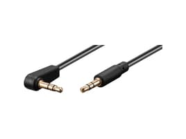MicroConnect - Ljudkabel - mini-phone stereo 3.5 mm hane vinklad till mini-phone stereo 3.5 mm hane rak - 50 cm - svart