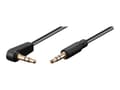 Miniatyrbild 1 av 5: MicroConnect - Ljudkabel - mini-phone stereo 3.5 mm hane vinklad till mini-phone stereo 3.5 mm hane rak - 50 cm - svart