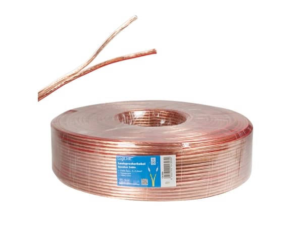 LogiLink CA1086, Kopparpläterad aluminium (CCA), 100 m, Transparent