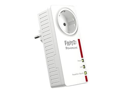 AVM FRITZ!Powerline 1220E - PowerLine adaptersats 1GbE, HomePlug AV (HPAV) 2.0, IEEE 1901 - vägginsticksbar (paket om 2)