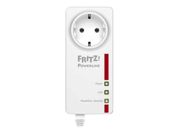 AVM FRITZ!Powerline 1220E - PowerLine adaptersats 1GbE, HomePlug AV (HPAV) 2.0, IEEE 1901 - vägginsticksbar (paket om 2)
