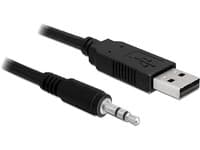 Delock Converter USB 2.0 > Serial-TTL 3.5 mm stereo jack (5 V) - Seriell adapter - USB 2.0 - serie - svart