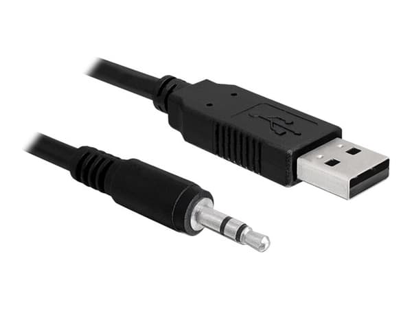 Delock Converter USB 2.0 > Serial-TTL 3.5 mm stereo jack (5 V) - Seriell adapter - USB 2.0 - serie - svart