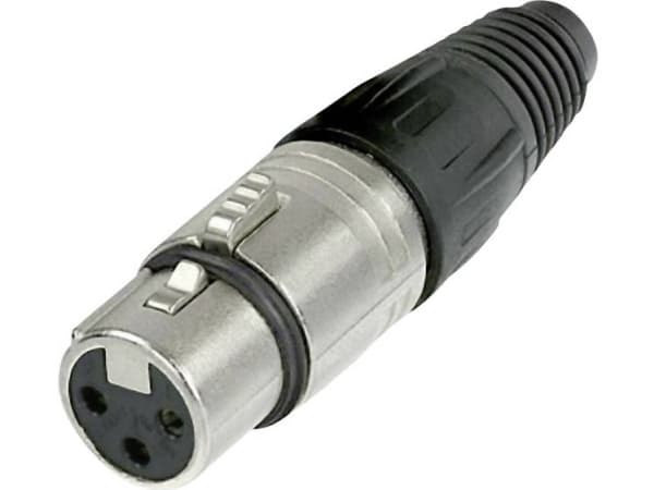 Neutrik NTR-NC3FX, XLR, Sort, Sølv, Nickel, Polyamid, Polyoksymetylen (POM), Polyurethan, Zink-stål, Nickel, UL, UL 94 HB, IEC 61076-2-103, IP 40, IE