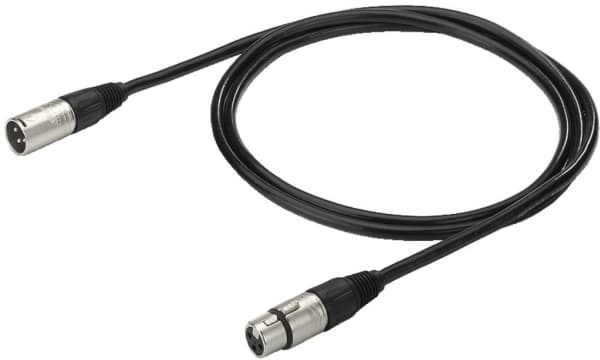 Monacor MECN-100/SW, XLR (3-pin), Hankjønn, XLR (3-pin), Hunkjønn, 1 m, Sort