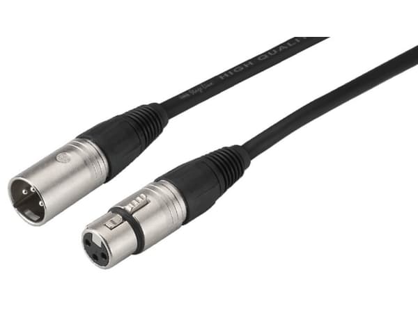 Monacor MECN-100/SW, XLR (3-pin), Hankjønn, XLR (3-pin), Hunkjønn, 1 m, Sort