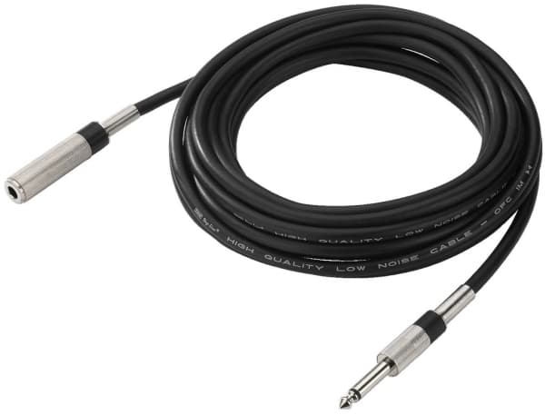 Monacor MEC-600/SW, 6.35mm, Hunstik, 6.35mm, Hanstik, 6 m, Sort