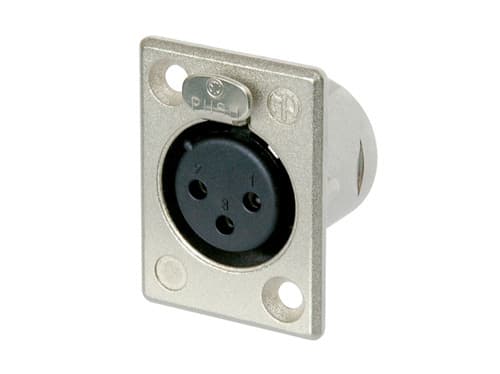 Neutrik NTR-NC3FP1, Sort, Sølv, Nickel, Polyamid, Stål, Zink-stål, Nickel, UL 94 HB, IEC 61076-2-103, IP 40, IEC 68-2-20, -30 - 80 °C, 27 mm
