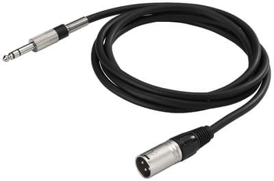 IMG Stage Line 2m, XLR - 6.3mm, XLR (3-nastainen), Hanstik, 6.35mm, Hanstik, 2 m, Sort