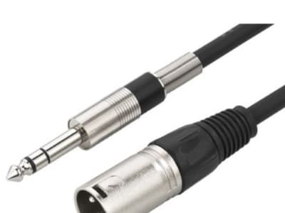 IMG Stage Line 2m, XLR - 6.3mm, XLR (3-nastainen), Hanstik, 6.35mm, Hanstik, 2 m, Sort