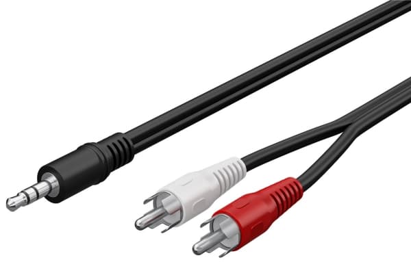 Goobay 50195, 3.5mm, Hankjønn, 2 x RCA, Hankjønn, 5 m, Sort