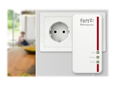 AVM FRITZ!Powerline 1260E - - PowerLine adaptersats - - 1GbE, HomePlug AV (HPAV) 2.0, IEEE 1901 - Wi-Fi 5 - Dubbelband - vägginsticksbar