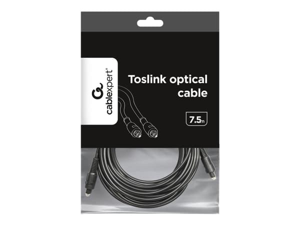 Gembird - Digial audiokabel (optisk) - TOSLINK hane till TOSLINK hane - 7.5 m - fiberoptisk - svart