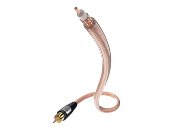 in-akustik Star mono - Kabel till bashögtalare - RCA hane till RCA hane - 2 m - skärmad - transparent