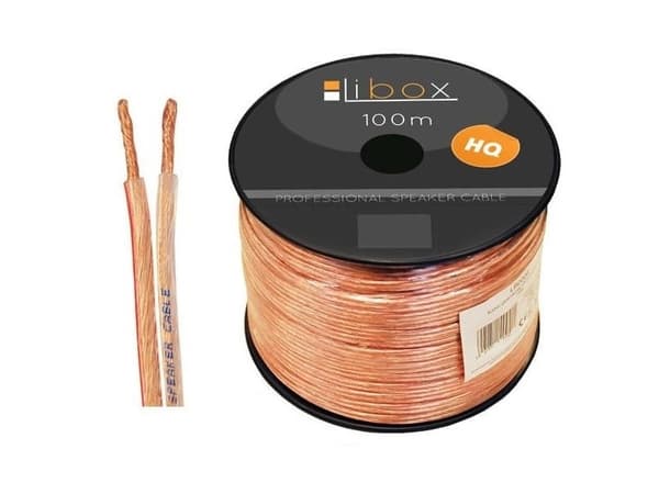 Libox Kabel glosnikowy 2×1,00mm LB0007, Kobberkledd aluminium (CCA), 100 m, Gjennomsiktig