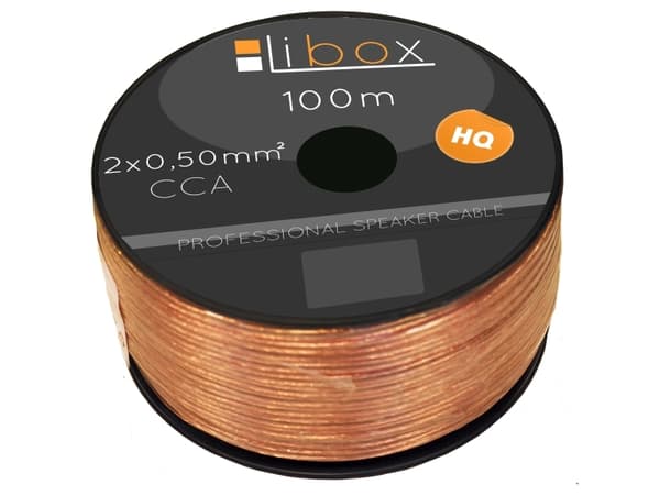 Libox Kabel glosnikowy 2x0,50mm LB0005, Kobberkledd aluminium (CCA), 100 m, Gjennomsiktig