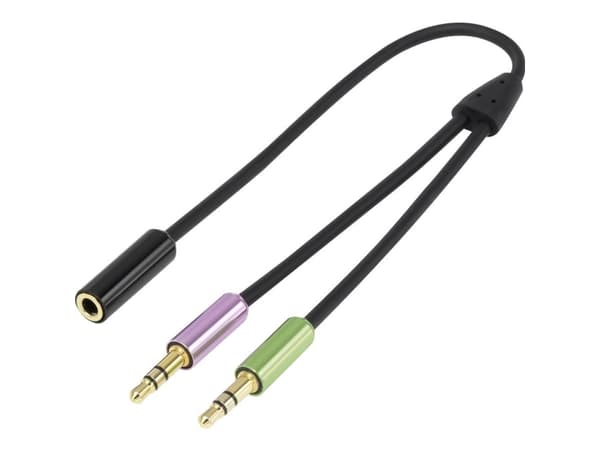 SpeaKa Professional SP-7870576, 2 x 3.5mm, Hankjønn, 3.5mm, Hunkjønn, 0,21 m, Sort