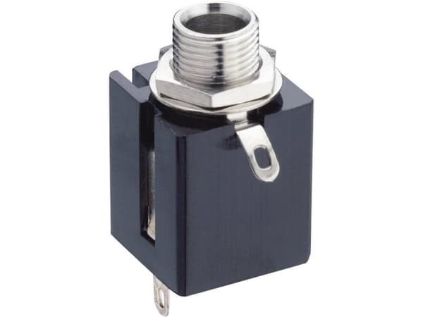 Lumberg KLBP 3 Jack-stik 6,35 mm Tilslutning, indbygning lodret Poltal: 3 Stereo Sort 1 stk