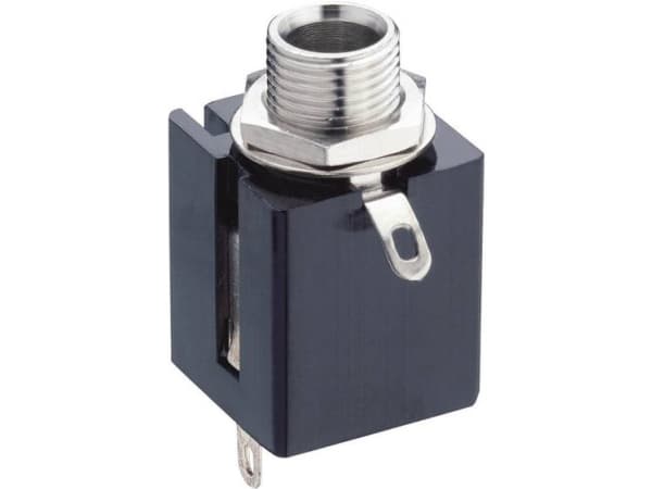 Lumberg KLBP 3 Jack-stik 6,35 mm Tilslutning, indbygning lodret Poltal: 3 Stereo Sort 1 stk