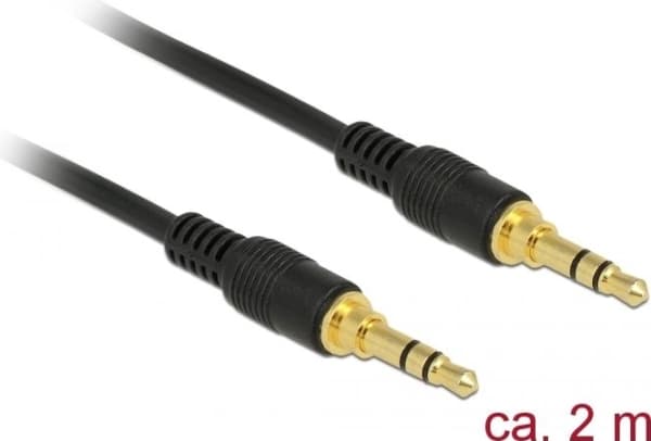 Delock - Ljudkabel - mini-phone stereo 3.5 mm hane till mini-phone stereo 3.5 mm hane - 2 m - svart