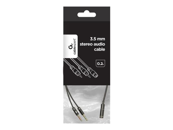 Gembird !Adapter audio stereo 3.5mm mini Jack/4PIN/, 3.5mm, Naaras, 2 x 3.5mm, Uros, 0,2 m, Musta