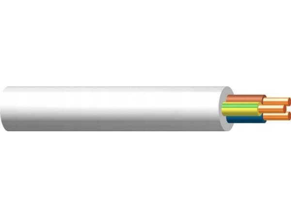 TFK-kabel YDY 3X 2,5 ŻO TFK HVIT INSTALLASJONSKABEL RUNDLEDNING 450/750V KLASSE 1 TROMMEL - G003036