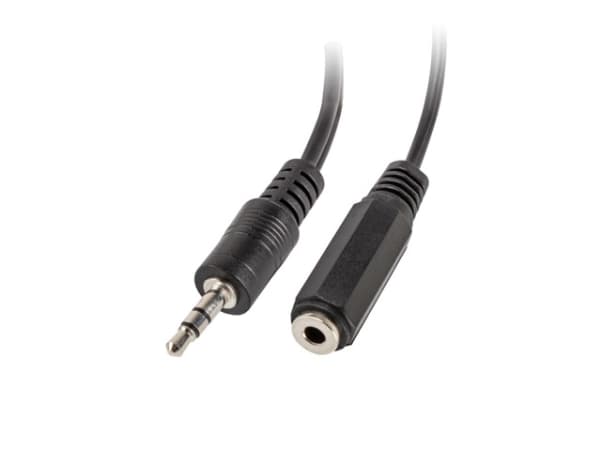 Lanberg - Headset-delare - 4-poligt minijack hane till mini-phone stereo 3.5 mm hona - 10 cm - svart