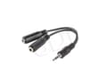 Miniatyrbild 4 av 5: Lanberg - Headset-delare - 4-poligt minijack hane till mini-phone stereo 3.5 mm hona - 10 cm - svart