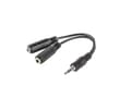 Miniatyrbild 2 av 5: Lanberg - Headset-delare - 4-poligt minijack hane till mini-phone stereo 3.5 mm hona - 10 cm - svart