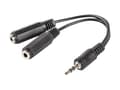 Miniatyrbild 1 av 5: Lanberg - Headset-delare - 4-poligt minijack hane till mini-phone stereo 3.5 mm hona - 10 cm - svart
