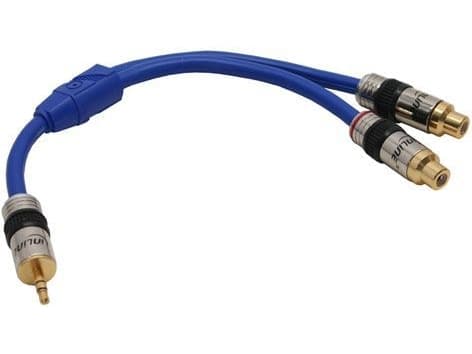 InLine 89941P, 2 x RCA, Hankjønn, 3.5mm, Hunkjønn, 0,25 m, Blå